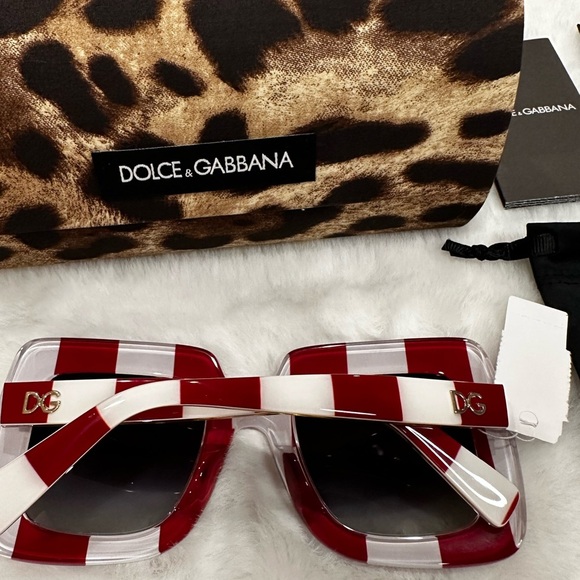 Dolce & Gabbana Red and White Checkered Sunglasses - Picture 4 of 5